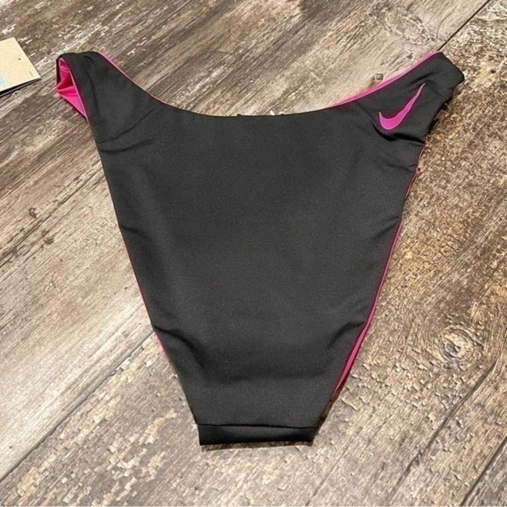 Nike Womens Colorblock Reversible Sling Bikini Bottom Large Black Pink Swim NEW - Picture 7 of 12
